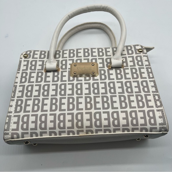 bebe Handbags - Bebe Women's Faux Leather Purse Handbag Cream Color
